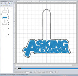 ITH Digital Embroidery Pattern for Asking Alexandria Snap Tab / Key Chain, 4X4 Hoop