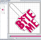 ITH Digital Embroidery Pattern for Bite Me Avril Snap Tab / Keychain, 4X4 Hoop