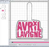 ITH Digital Embroidery Pattern for Avril Lavigne Snap Tab / Keychain, 4X4 Hoop
