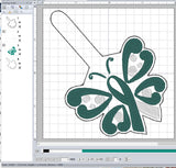 ITH Digital Embroidery Pattern for Awareness Butterfly Snap Tab / Keychain, 4X4 Hoop