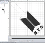 ITH Digital Embroidery Pattern for BTS Snap Tab / Keychain, 4X4 Hoop