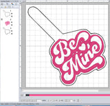 ITH Digital Embroidery Patter for Be Mine Shadow Snap Tab / Keychain, 4X4 Hoop