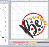 ITH Digital Embroidery Pattern for Be Original Snap Tab / Keychain, 4X4 Hoop