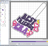 ITH Digital Embroidery Pattern for Best Friend ERA Snap Tab / Keychain, 4X4 Hoop