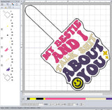 ITH Digital Embroidery Pattern for My Bestie and I Talk Sh-t About You Snap Tab / Keychain, 4X4 Hoop