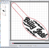 ITH Digital Embroidery Pattern for Billy Joel Snap Tab / Keychain, 4X4 Hoop
