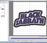 ITH Digital Embroidery Pattern for Black Sabbath Patch, 4X4 Hoop