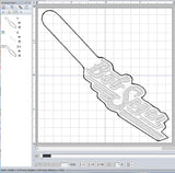 ITH Digital Embroidery Pattern for Bob Seger Snap Tab / Keychain, 4X4 Hoop
