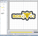 ITH Digital Embroidery Pattern for Bon Jovi Patch, 4X4 Hoop