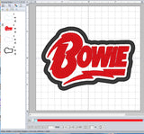 ITH Digital Embroidery Pattern for Bowie Patch, 4X4 Hoop