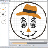 ITH Digital Embroidery Pattern for Scarecrow Boy & Girl Set of 2 Coaster, 4X4 Hoop