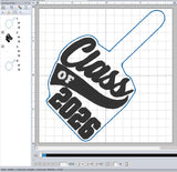 ITH Digital Embroidery Pattern for Class of 2026 Snap Tab / Keychain. 4X4 Hoop