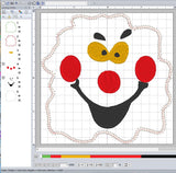 Halloween Faces Coaster set of 6 ITH Digital Embroidery Pattern, 4X4 Hoop