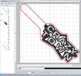 ITH Digital Embroidery Pattern for Crazy Town Snap Tab / Keychain, 4X4 Hoop