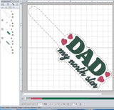ITH Digital Embroidery Pattern for Dad My North Star SnapTab / Keychain, 4X4 Hoop