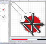 ITH Digital Embroidery Pattern for Dead Kennedys Snap Tab / Keychain, 4X4 Hoop
