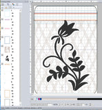 ITH Digital Embroidery Pattern for Diamond Latus Tulip 5X7 Tall Lined Zipper Bag, 5X7 Hoop