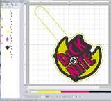 ITH Digital Embroidery Pattern for Dick at Nite Snap Tab / Key Chain, 4X4 Hoop