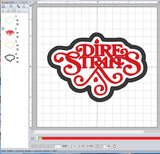 ITH Digital Embroidery Pattern for Dire Straits Patch, 4X4 Hoop