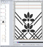 ITH Digital Embroidery Pattern for Double Half Bloom Tall 5X7 Lined Zipper Bag, 5X7 Hoop