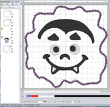 Halloween Faces Coaster set of 6 ITH Digital Embroidery Pattern, 4X4 Hoop