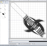 ITH Digital Embroidery Pattern for Drowning Pool Snap Tab / Keychain. 4X4 Hoop