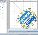 ITH Digital Embroidery Pattern for Emotionally Exhausted But Still Funny Snap Tab / Keychain, 4X4 Hoop