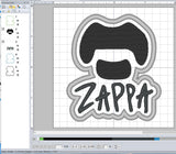 ITH Digital Embroidery Pattern for F Zappa Patch 3 1/8" X 3 1/2" ,  4X4 Hoop