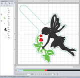ITH Digital Embroidery Pattern for Fairy Vines 1 Snap Tab / Keychain, 4X4 Hoop