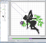 ITH Digital Embroidery Pattern for Fairy Vines 2 Snap Tab / Keychain, 4X4 Hoop