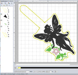 ITH Digital Embroidery Pattern for Fairy Vines 3 Snap Tab / Keychain, 4X4 Hoop