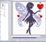 ITH Digital Embroidery Pattern for Fairy of Love 1 Stand Alone Design, 4X4 Hoop
