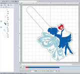 ITH Digital Embroidery Pattern for Fairy of Love 2 Snap Tab / Key Chain, 4X4 Hoop