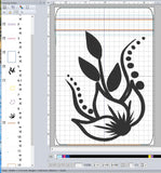 ITH Digital Embroidery Pattern for Flowing Applique Lily Tall Zipper Bag, 5X7 Hoop