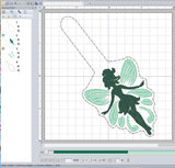 ITH Digital Embroidery Pattern for Full Winged Fairy Snap Tab / Key Chain, 4X4 Hoop