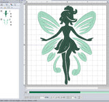ITH Digital Embroidery Pattern for Full Winged Fairy Stand Alone Design, 4X4 Hoop