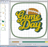 ITH Digital Embroidery Pattern for Game Football Day Coaster, 4X4 Hoop