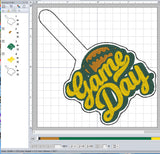 ITH Digital Embroidery Pattern for Game Day Football Snap Tab / Keychain, 4X4 Hoop