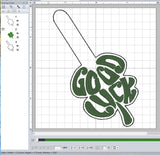 ITH Digital Embroidery Pattern for Good Luck Shamrock Snap Tab / Key Chain, 4X4 Hoop