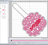ITH Digital Embroidery Pattern for Good Moms Say Bad Words Snap Tab / Keychain, 4X4 Hoop