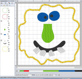 Goofy Teeth Halloween Coaster ITH Digital Embroidery Pattern, 4X4 Hoop