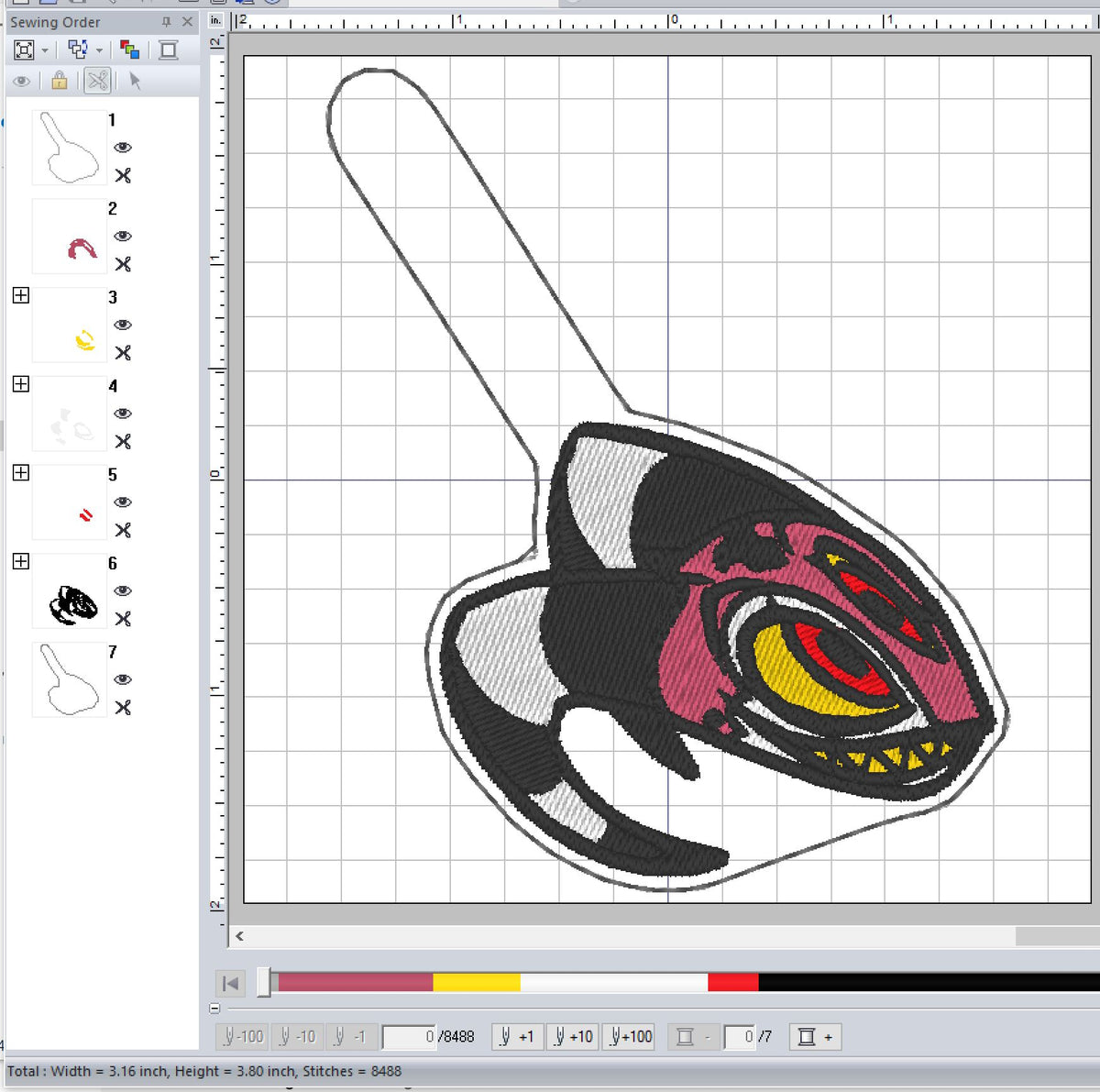 ITH Digital Embroidery Pattern for UPDATE HB Blitzo Snap Tab / Key Cha ...