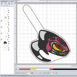 ITH Digital Embroidery Pattern for UPDATE HB Blitzo Snap Tab / Key Chain, 4X4 Hoop