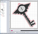 ITH Digital Embroidery Pattern for Hazbin H Key Bookmark, Key Chain, 4X4 Hoop