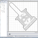 ITH Digital Embroidery Pattern for Headstone Snap Tab / Keychain, 4X4 Hoop