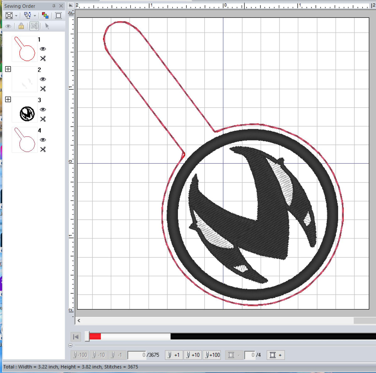ITH Digital Embroidery Pattern for Helluva Boss Logo Snap Tab / Key Ch ...