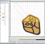 ITH Digital Embroidery Pattern for Hooty Owl House Snap Tab / Keychain, 4X4 Hoop