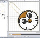 ITH Digital Embroidery Pattern for Hooty Owl House Round Snap Tab / Keychain, 4X4 Hoop