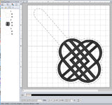 ITH Digital Embroidery Pattern for Huntrix Symbol Snap Tab /Keychain, 4X4 Hoop