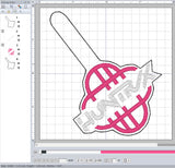 ITH Digital Embroidery Pattern for Huntrix In Symbol Snap Tab / Keychain, 4X4 Hoop